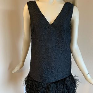 BCBG Jamysen Feather black dress